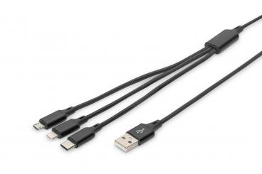3-in-1 USB charging cable, 1m 