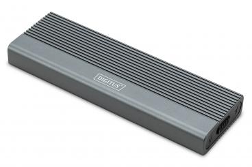 USB M.2 hard disk enclosure, SSD, external, NVMe + SATA, 10Gbps (NVMe) 6 Gbps (SATA),USB3.1 Gen2, aluminum, toolfree 