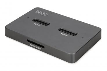 M.2 NVMe + M.2 SATA SSD docking station with SD Express card reader, USB-C™ 