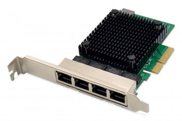 4 port 2.5 Gigabit Ethernet network card, RJ45, PCI Express, Realtek chipset 