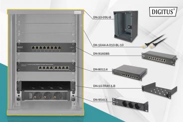Network Set - 254 mm (10") - 9U, 312 x 300 mm (W xD) 