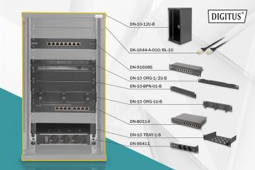 Network Set - 254 mm (10") - 12U, 312 x 300 mm (W xD) 