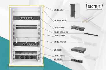 Network Set - 254 mm (10") - 12U, 312 x 300 mm (W xD) 