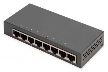 8-port Gigabit switch, desktop, unmanaged, metal housing 