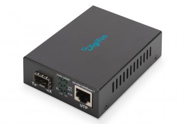 Gigabit PoE media converter, RJ45 / SFP, PSE 