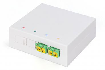 FTTH housing, 2 x LC/APC DX coupler with shutter 