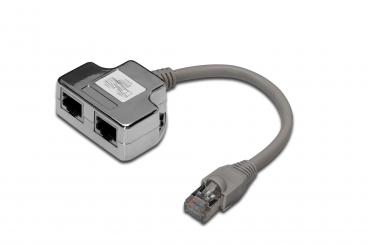 CAT 5e patch cable adapter, 2x CAT 5e, shielded 