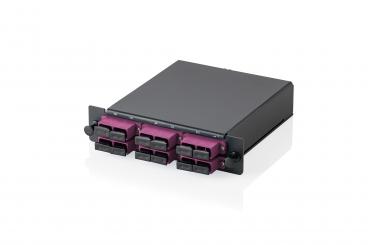 MPO cassette, multimode OM4, SC/DX, SC to MPO, for 3 cassette fields 
