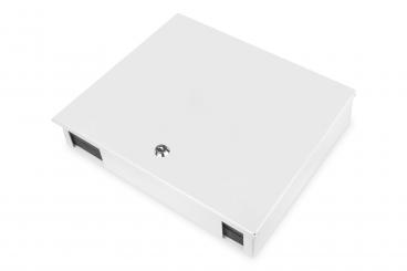 Fiber optic wall-mounted housing, singlemode, assembled, 24 x LC DX adapter and pigtail 